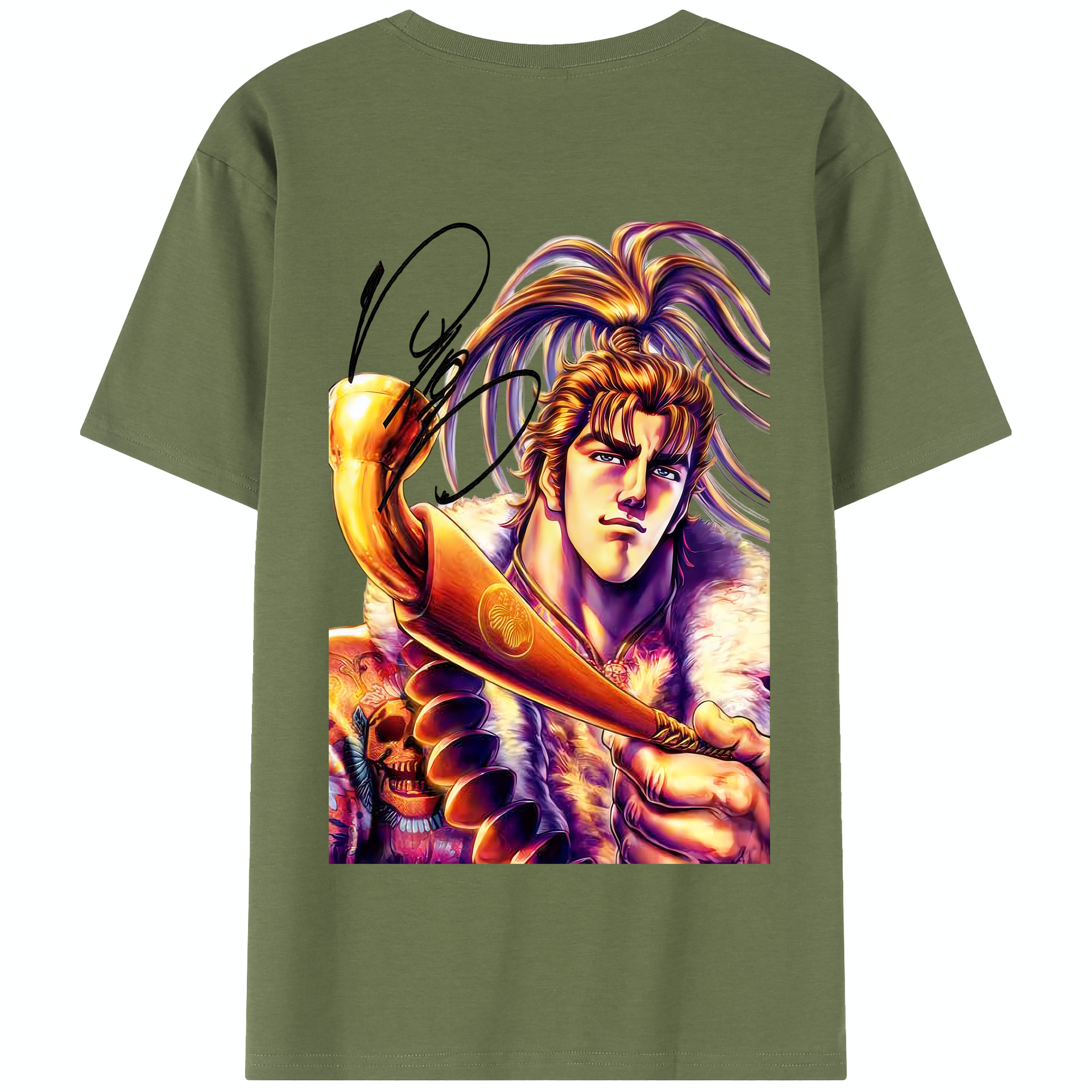 （画像用） 北斗の拳 Fist of the North Star 綿100％半袖Tシャツ（背面プリント）